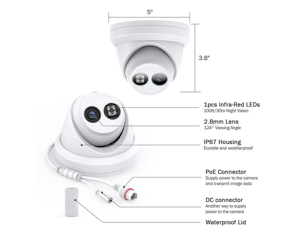 Ultra HD 4K Outdoor PoE CCTV Camera